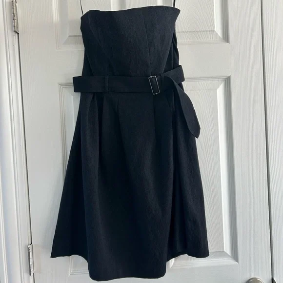 Theory Black Belted Dress 10 - Picture 1 of 4
